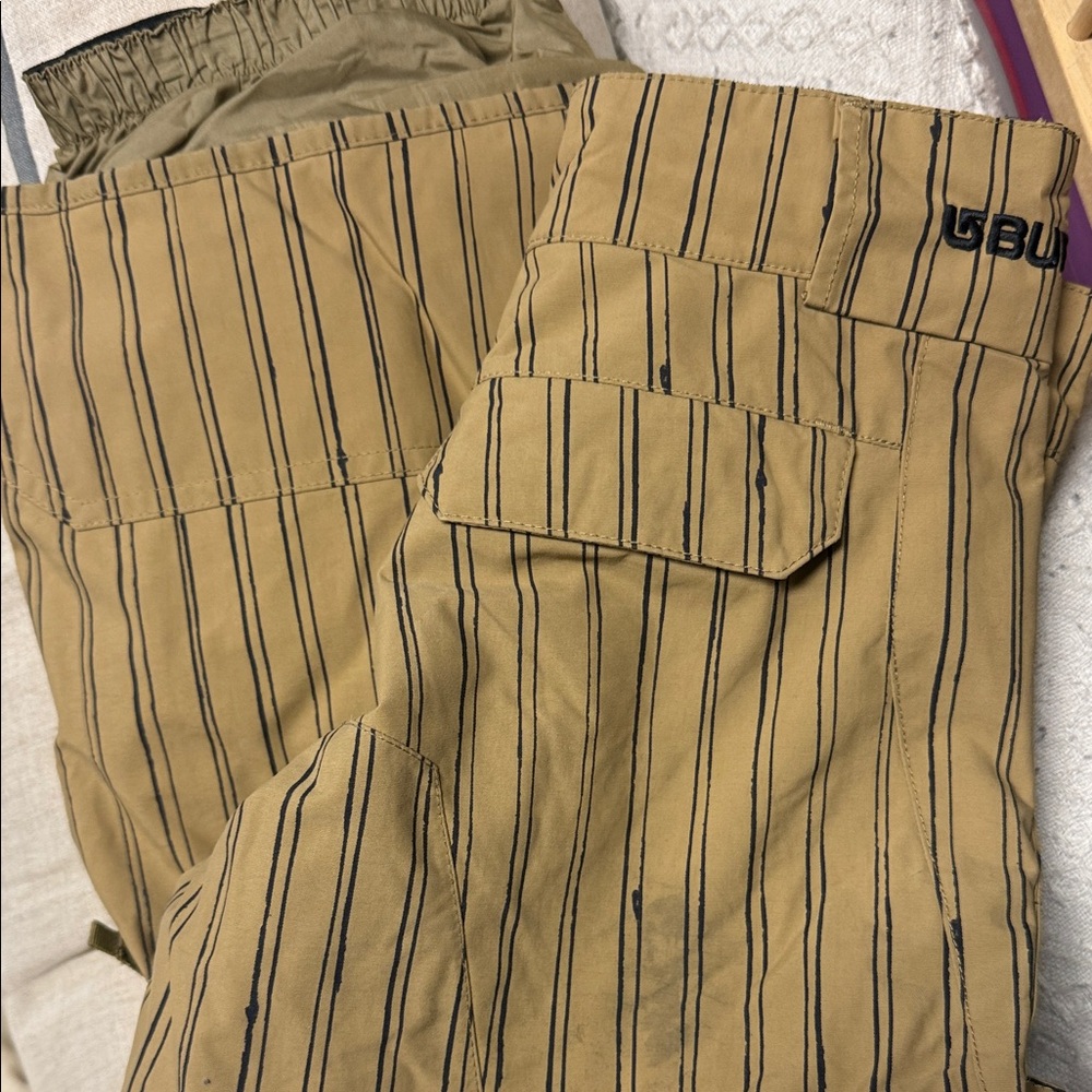 Tan Striped boys Burton snow Pants